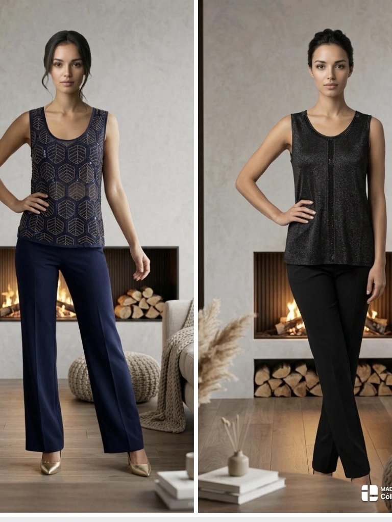 Acua/Vocal,Woman,2 Formal Tops $18each,Blue,Black,Sz S,Sleeveless,Round Neck.!